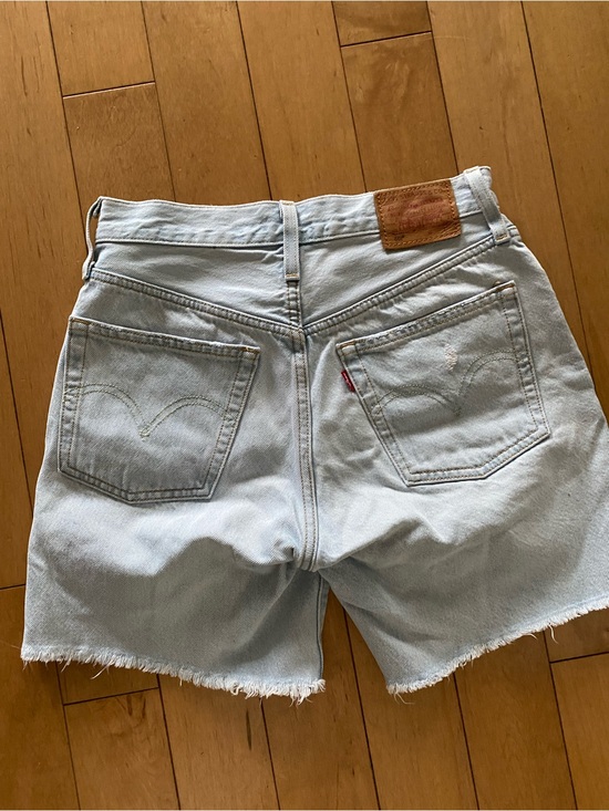Levi's Pants - Levi's 501 Light Blue Frayed Hem Denim Shorts